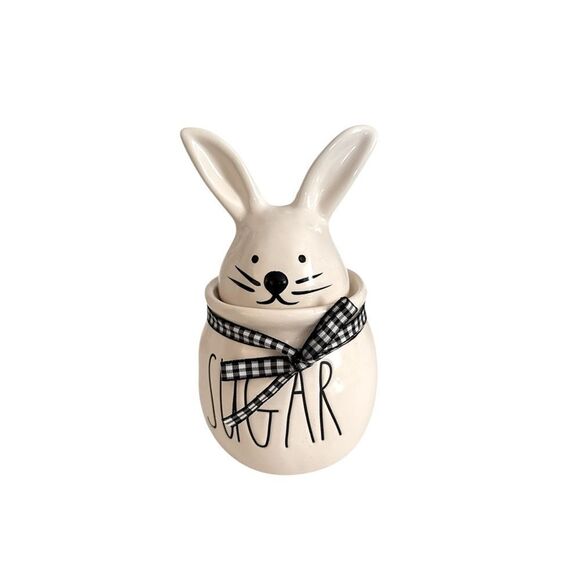 RAE DUNN Easter " SUGAR"
Bowl Jar Canister W/ Bunny Topper Ivory NWOT - Picture 1 of 4